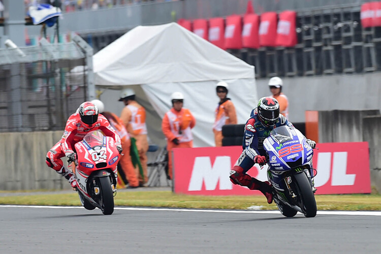 Japan-GP: Jorge Lorenzo (Yamaha) vor Andrea Dovizioso (Ducati)