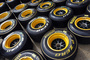 Die handbemalten Pirelli-Reifen.
