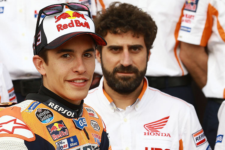 Marc Márquez mit seinem Crew-Chief Santi Hernandez