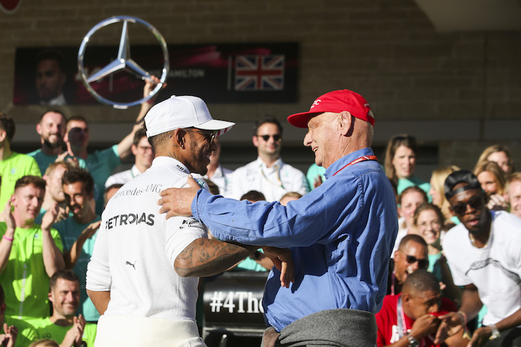 Lewis Hamilton mit Niki Lauda