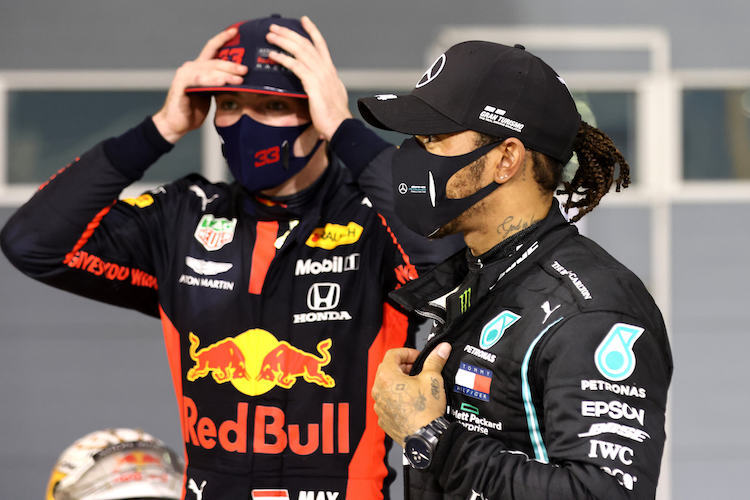 Max Verstappen und Lewis Hamilton