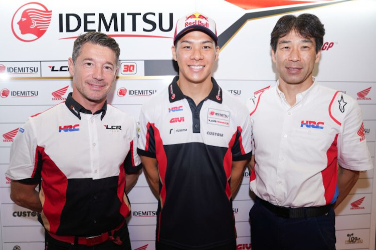 Lucio Cecchinello, Takaaki Nakagami und Tetsuhiro Kuwata