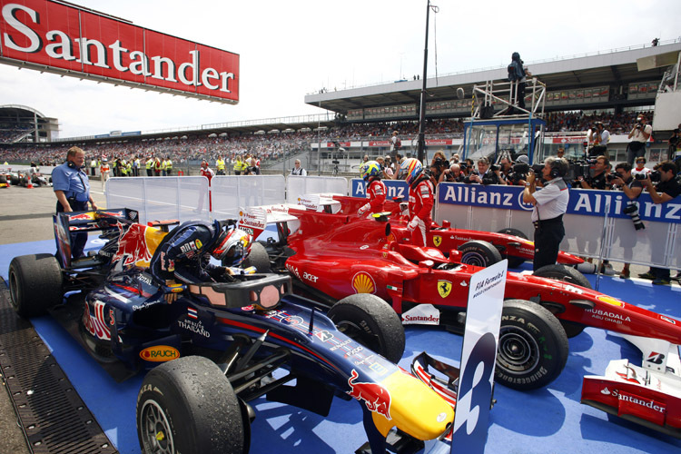 Vettel musste in Hockenheim vor dem Schild mit der 3 parken