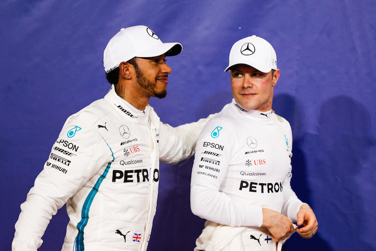 Lewis Hamilton und Valtteri Bottas teilen sich die erste Startreihe