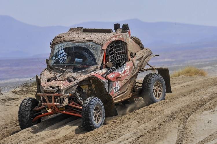 Ein Can-Am Marerick-Buggy 2018 bei der Rallye Dakar