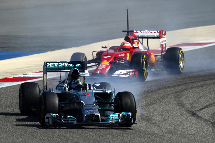Rosberg im Mercedes vor Räikkönen im Ferrari, das ist die Realität