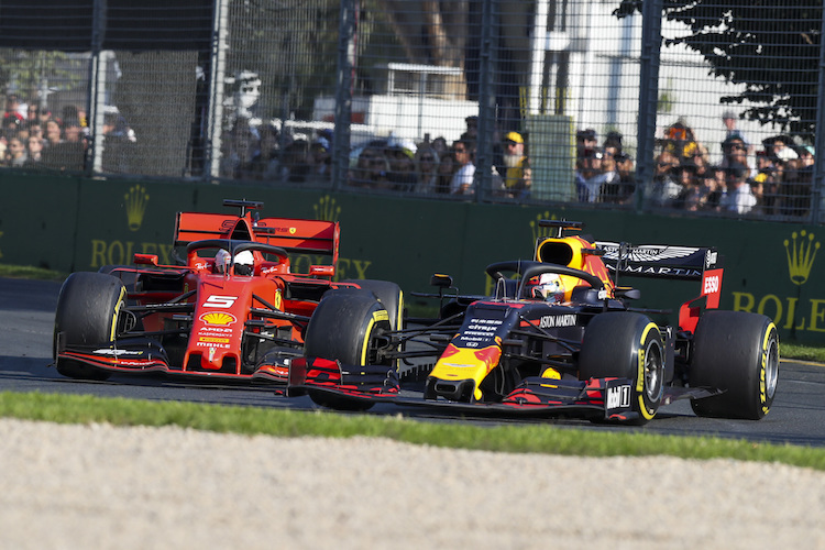 Sebastian Vettel musste Max Verstappen ziehen lassen