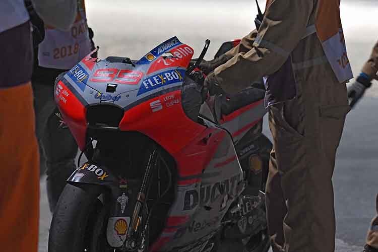 Jorge Lorenzos Ducati nach seinem Crash