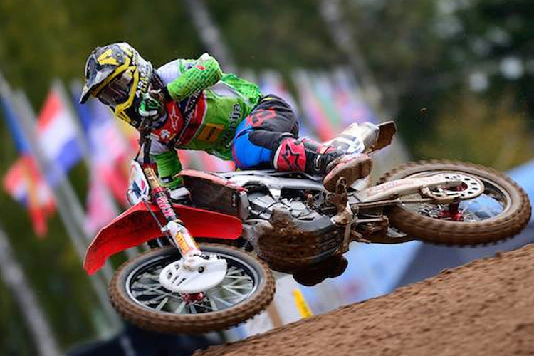 Tim Gajser 2014 beim MXoN in Kegums, wo er sich mehrere Wirbelbrüche zuzog