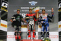 Podium von Lauf 1: Jonathan Rea, Chaz Davies und Sylvain Guintoli (v.l.)