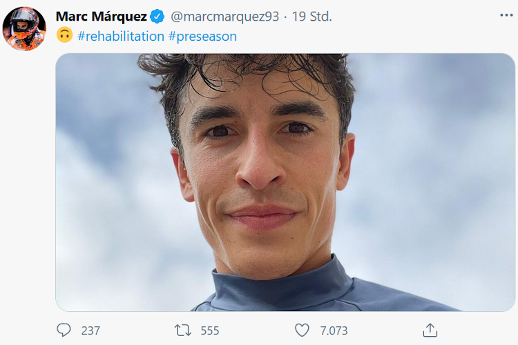 Marc Márquez postet unter dem Hashtag #Preseason, also Vorsaison