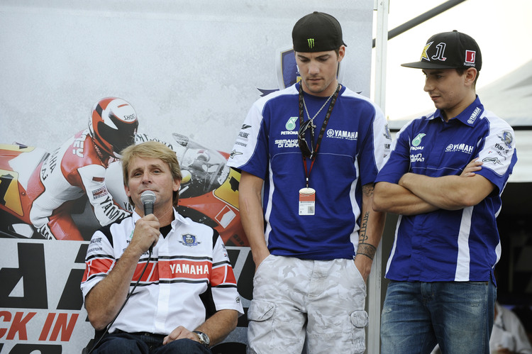 Wayne Rainey, Ben Spies und Jorge Lorenzo (v. li.)