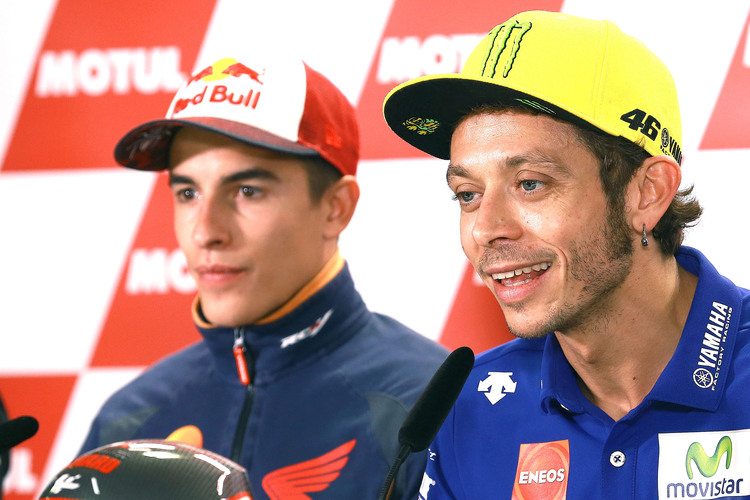 Die zwei Kontrahenten: Rossi und Márquez