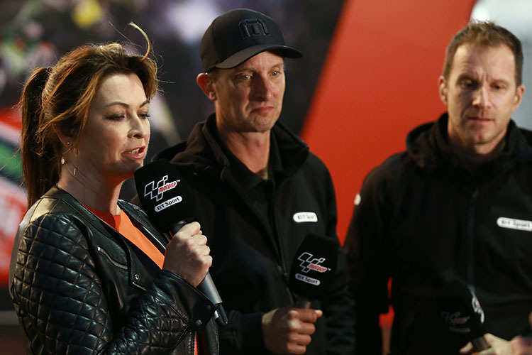 BT Sports: Suzi Perry, Colin Edwards und Neil Hodgson