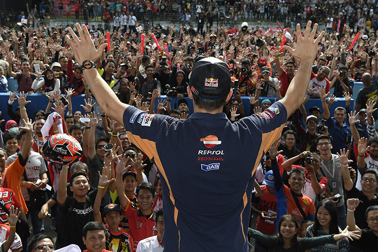 Großartiger Empfang für MotoGP-Weltmeister Marc Márquez in Indonesien