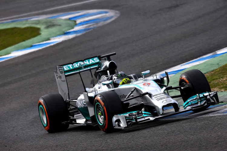 Mit 188 Runden legte Nico Rosberg im Silberpfeil die diesjährige Jerez-Rekorddistanz zurück