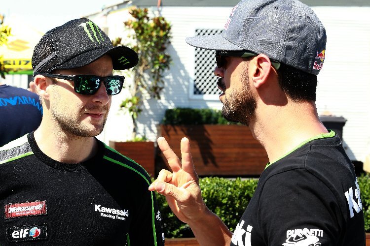 Jonathan Rea und Kenan Sofuoglu (v.l.)