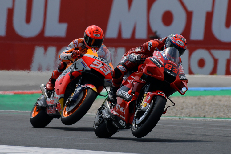 Marc Márquez kämpfte vergeblich darum, noch an Pecco Bagnaia vorbeizukommen