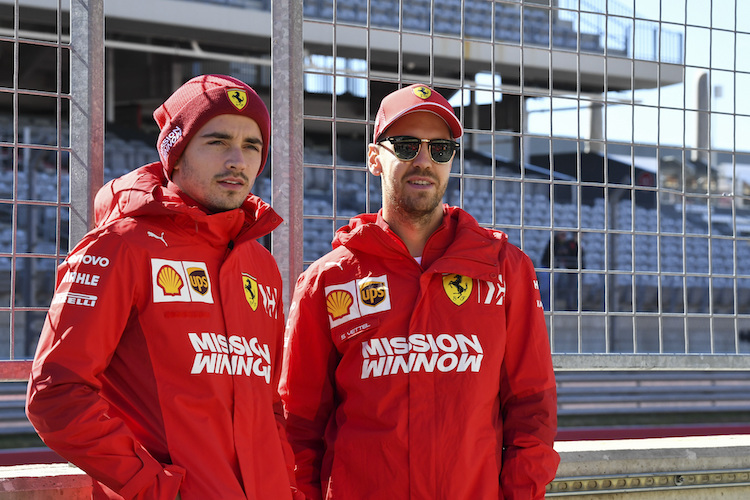 Sebastian Vettel und Charles Leclerc