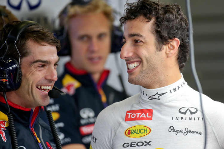 Auch im Team steht der lustige Australier Daniel Ricciardo hoch im Kurs