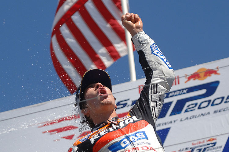 Nicky Hayden triumphierte 2005 in Laguna Seca