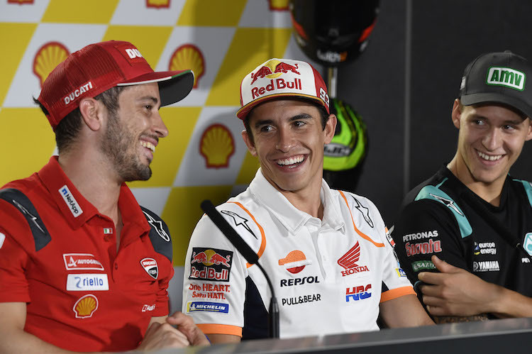 Andrea Dovizioso, Marc Márquez und Fabio Quartararo