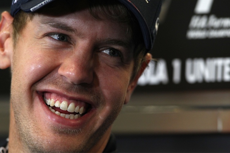 Sebastian Vettel ist gut drauf