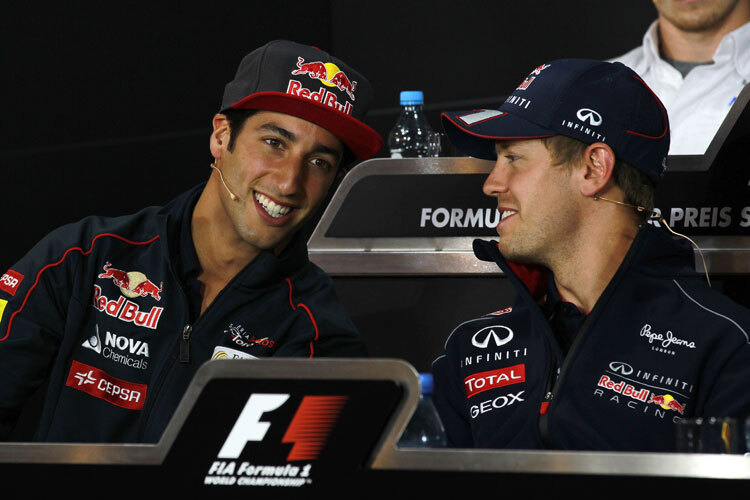Daniel Ricciardo und Sebastian Vettel verstehen sich 