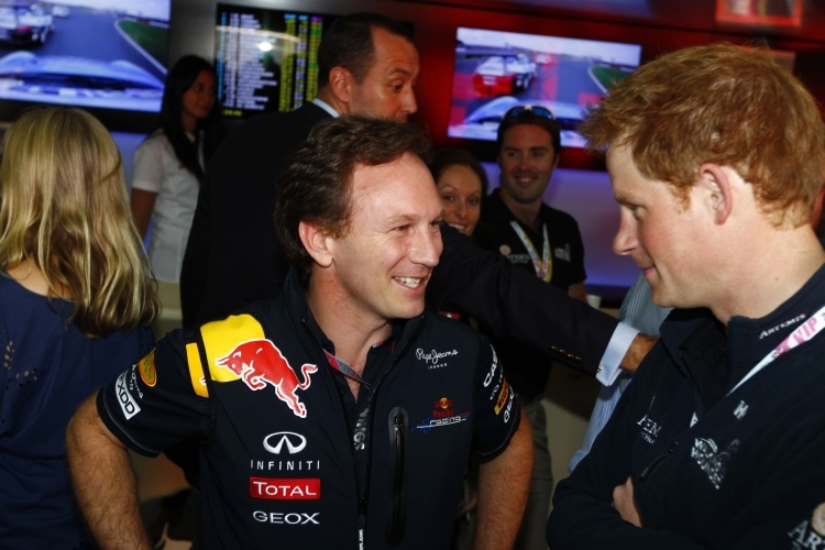 Prinz Harry und Christian Horner, Teamchef von Red Bull Racing