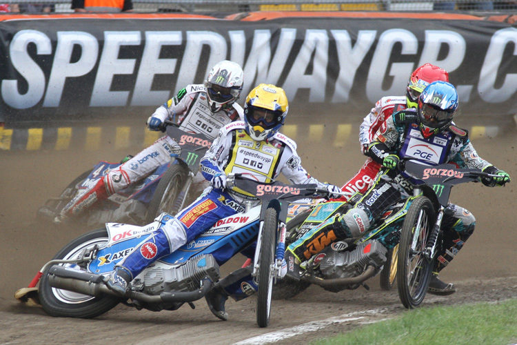 Nicki Pedersen (gelb) und Tomasz Gollob (weiss) werden EM fahren