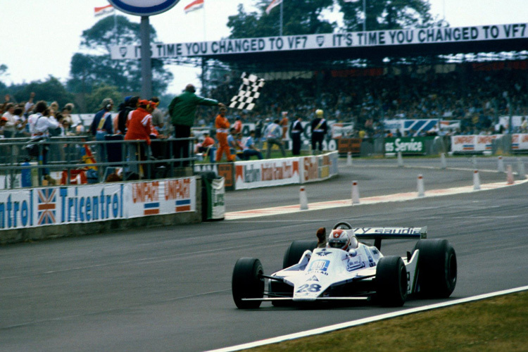 Die Schweizer jubeln: Clay Regazzoni gewinnt in Silverstone 1979