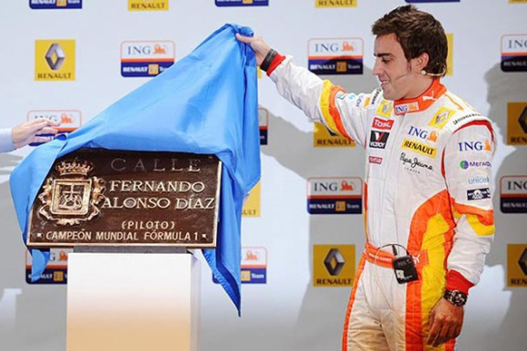 Fernando Alonso erhielt 2009 seine eigene Strasse