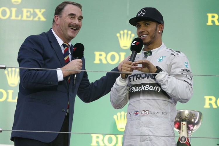 Nigel Mansell mit Lewis Hamilton