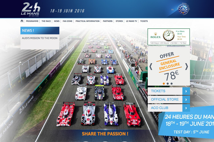 Werbung für die 24 Stunden von Le Mans