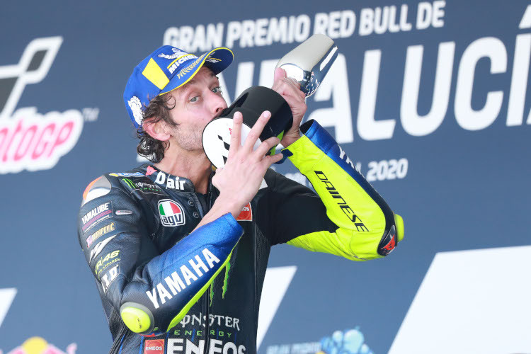 Beim Andalusien-GP 2020 holte sich Valentino Rossi sein 199. Podest in der Königsklasse