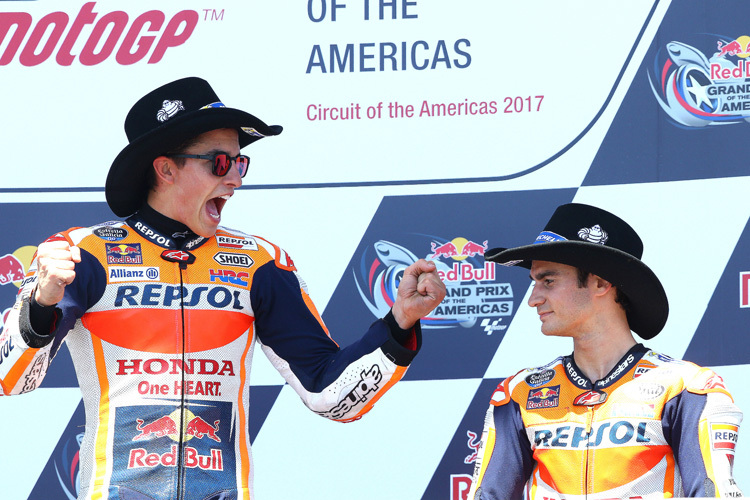 In Austin standen Marc Márquez (li.) und Dani Pedrosa auf dem Podium