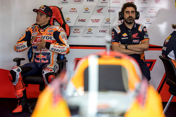 Lange Gesichter: Marc Márquez und Crew-Chief Santi Hernandez in Mugello