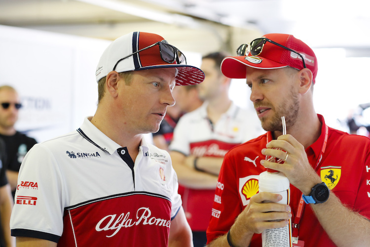 Gut befreundet: Kimi Räikkönen und Sebastian Vettel