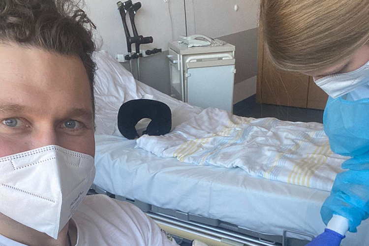 Martin Smolinski kurz vor der Operation