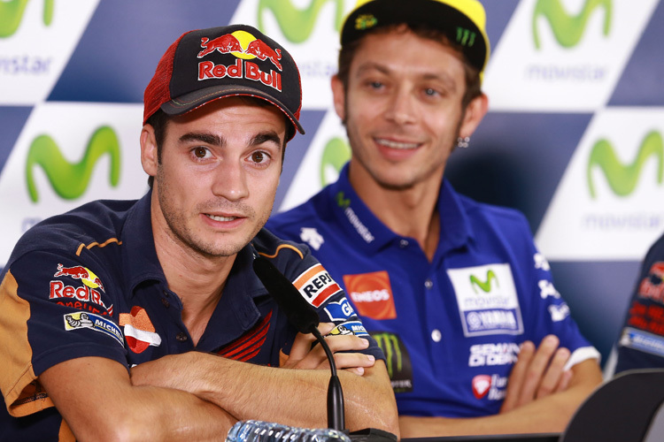 Dani Pedrosa (li.) und Valentino Rossi