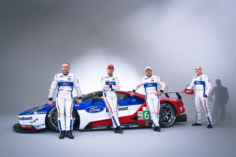Die vier Ford-Fahrer: (v.li.) Oliver Pla, Stefan Mücke, Andy Priaulx und Marino Franchitti