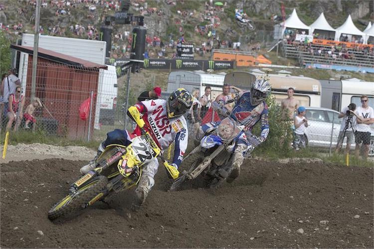 Kevin Strijbos hielt im zweiten Rennen lange Romain Febvre in Schach