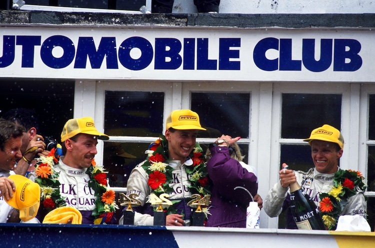 Andy Wallace, Johnny Dumfries und Jan Lammers in Le Mans 1988