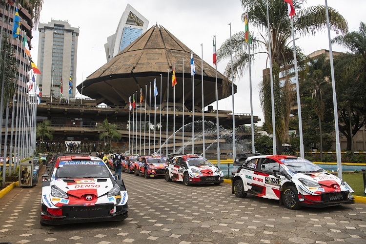 Die Rallyeautos in Nairobi