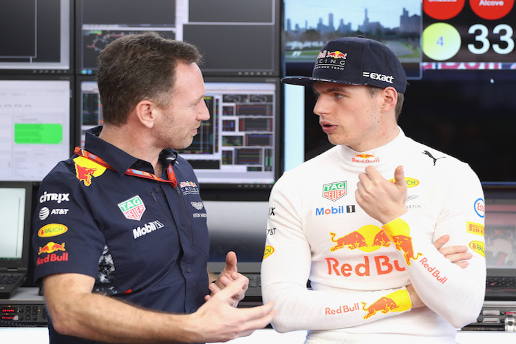 Christian Horner mit Max Verstappen