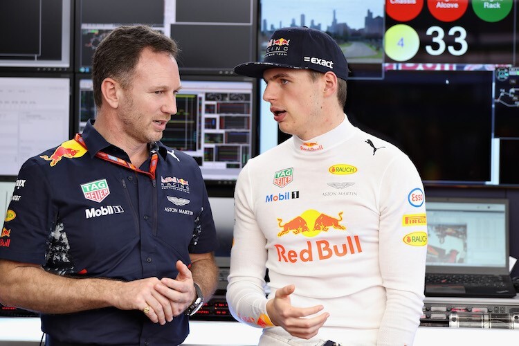 Christian Horner mit Max Verstappen