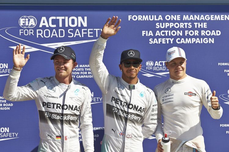 Die Schnellsten des Qualifyings: Hamilton vor Rosberg und Bottas