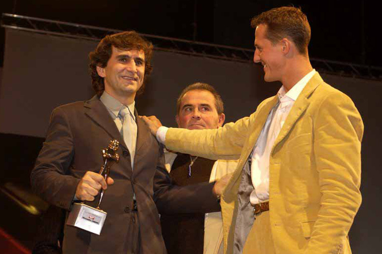 Alex Zanardi und Michael Schumacher anlässlich einer Preisverleihung