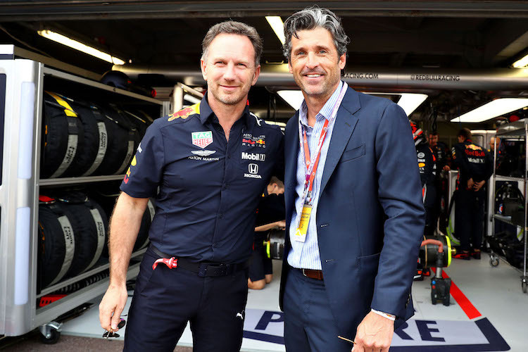 Red Bull Racing-Teamchef Christian Horner mit Patrick Dempsey