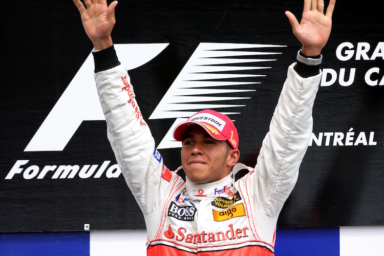Lewis Hamilton nach seinem ersten Formel-1-Sieg, 2007 in Montreal